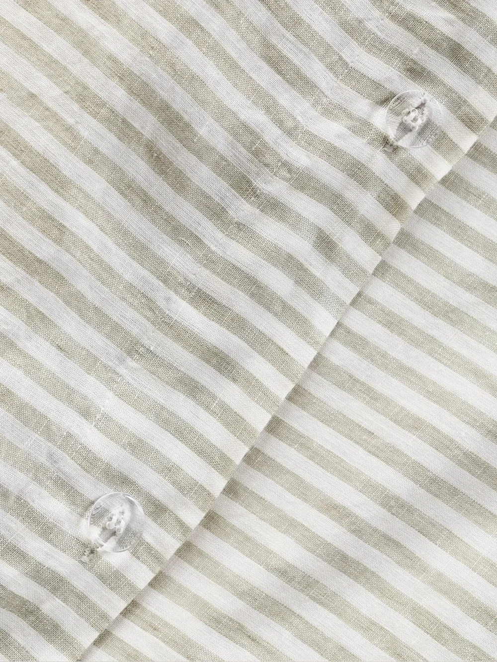 NWOT Quince European Linen Duvet Cover Only, Full/Queen, Willowleaf/White Stripe